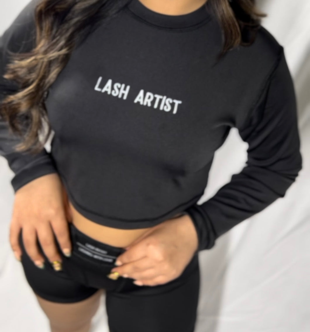 Black “LASH ARTIST” Gym Wear Top